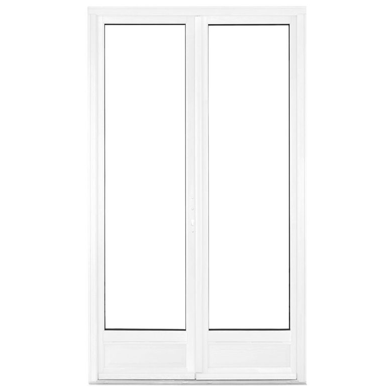 Porte-fenêtre 2 vantaux ODE pin blanc à clé - Fenêtres