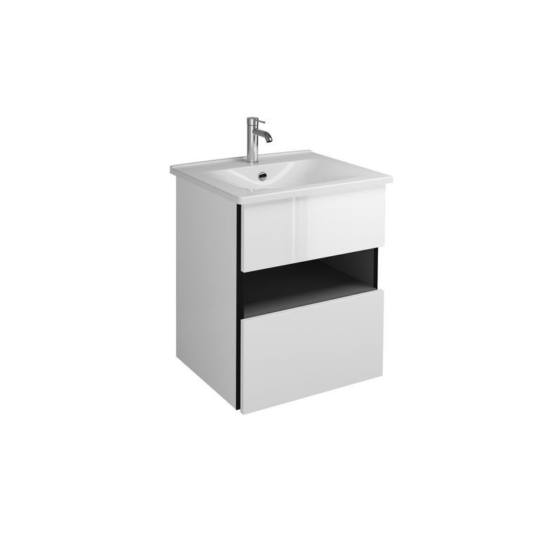 Meuble avec niche Equivok et plan en céramique - Salle de bains