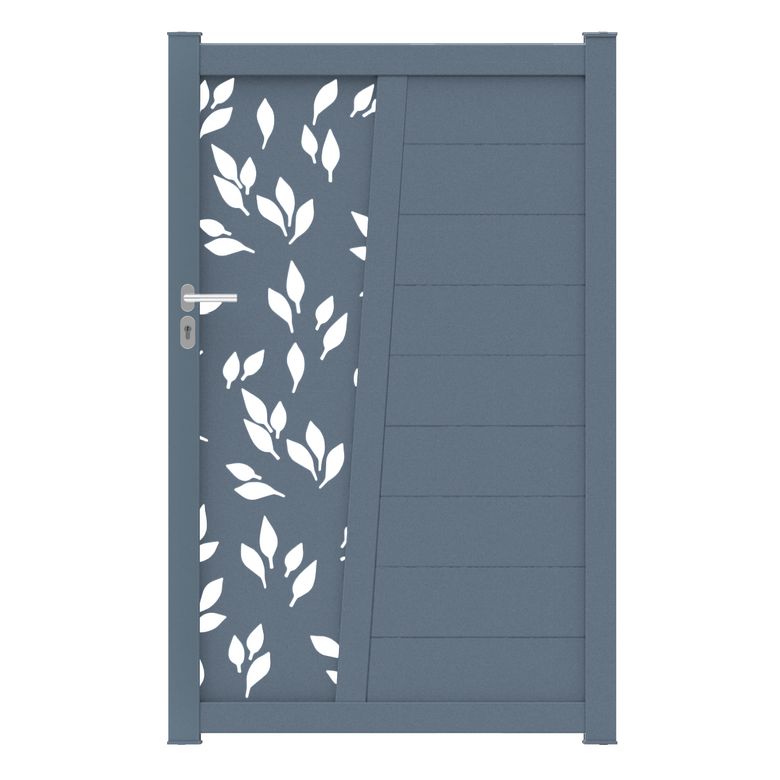 Portillon aluminium Pise décor feuille-Lapeyre