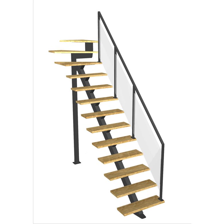 Escalier Elliot quart tournant haut rampe Evence | Lapeyre