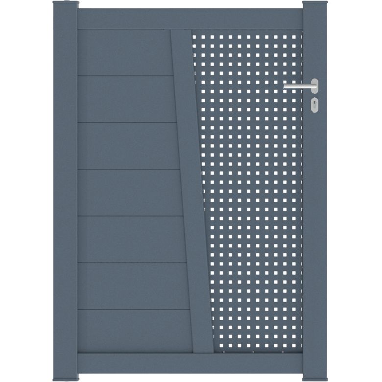 Portillon aluminium Pise décor carré - Extérieur