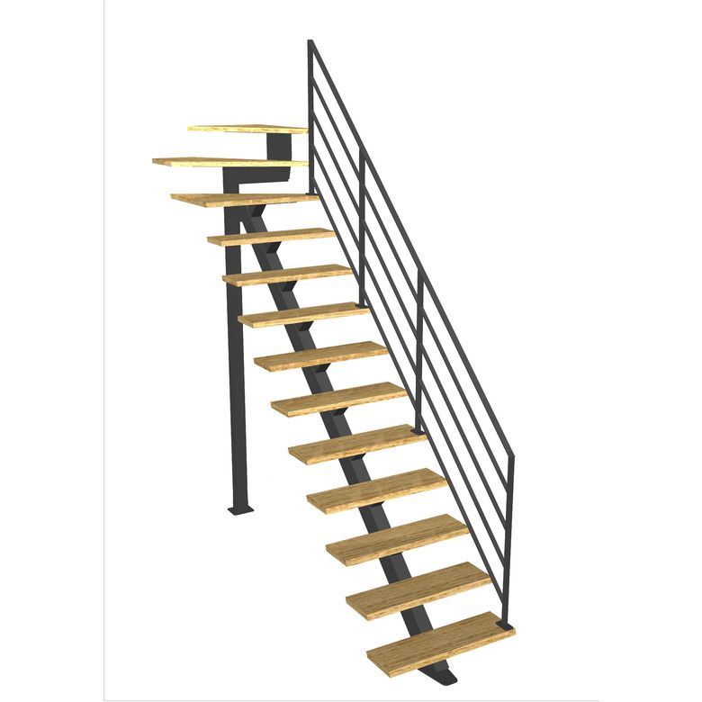 Escalier Elliot quart tournant haut rampe Fera | Lapeyre