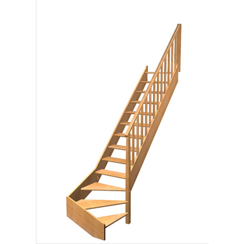 Escalier Aria quart tournant bas rampe Idéal | Lapeyre