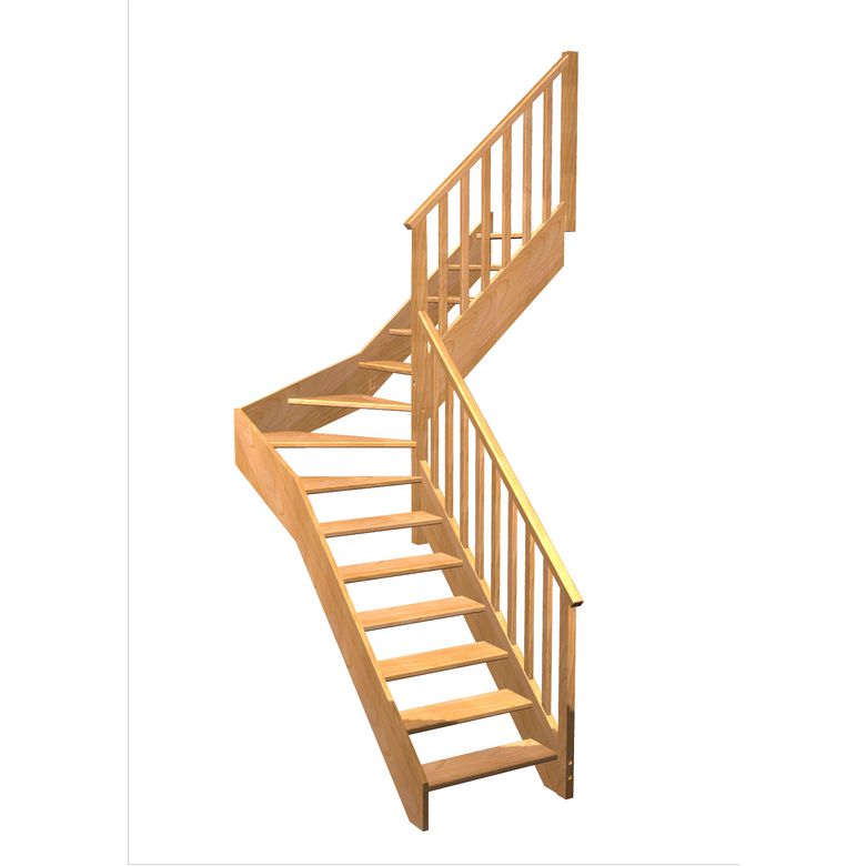 Escalier Aria quart tournant intermédiaire rampe Idéal | Lapeyre