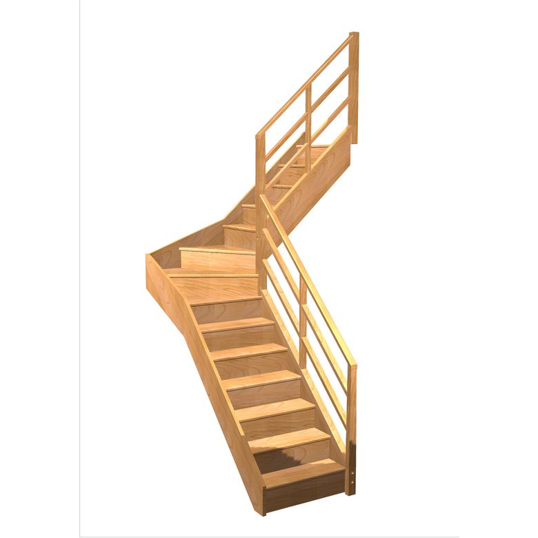 Escalier Faubourg quart tournant intermédiaire rampe Eden | Lapeyre