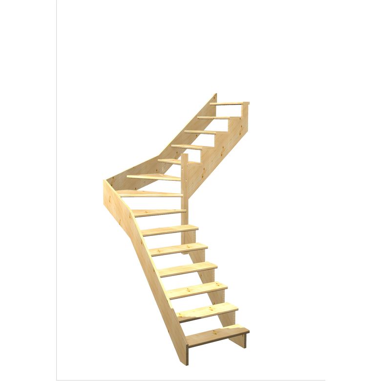 Escalier Ouessant quart tournant intermédiaire sans rampe | Lapeyre