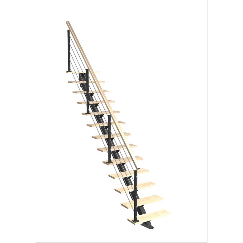 Escalier Elliot droit rampe Epure tubes | Lapeyre