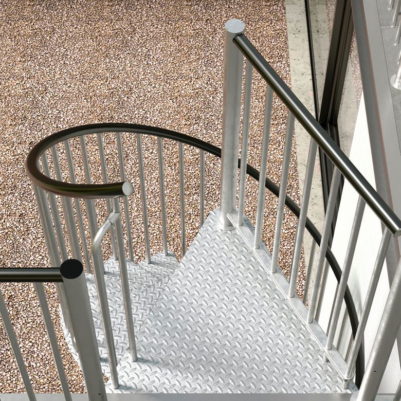 Escalier spiral ETHAN galvanisé-Lapeyre