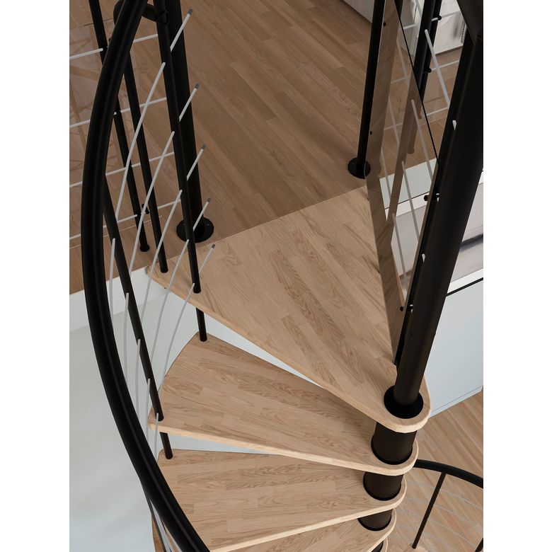 Escalier ENZO en acier noir avec rampe Emma-Lapeyre