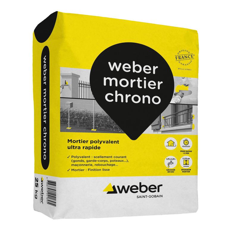 Mortier WEBER chrono 25kg| Lapeyre