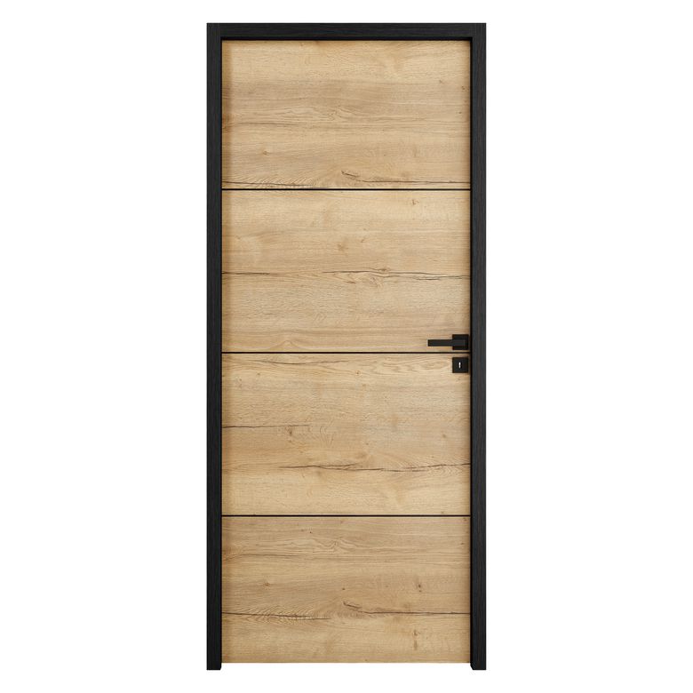 Bloc-porte acoustique roxie chêne industriel inserts Noir-Lapeyre