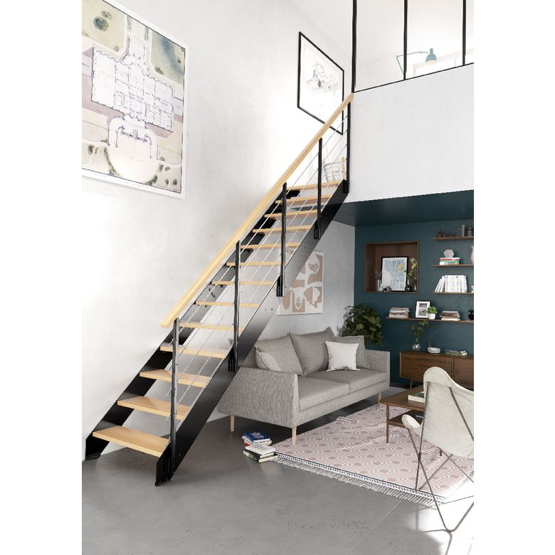 Escalier Loft avec rampe Cubik