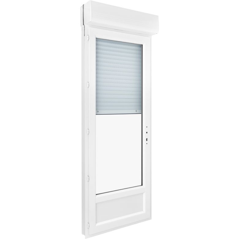 Porte-fenêtre Pria PVC 1 vantail avec volet roulant intégré à clé  - Fenêtres - Lapeyre
